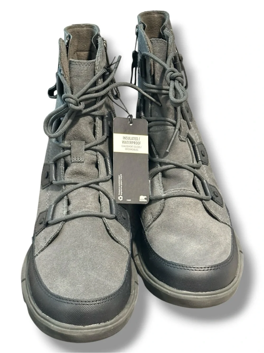 NWT Sorel Gray EXPLORER Suede Winter Boots - Men's size 11